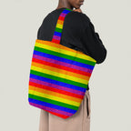 Glitter Rainbow Stripes Fabric
