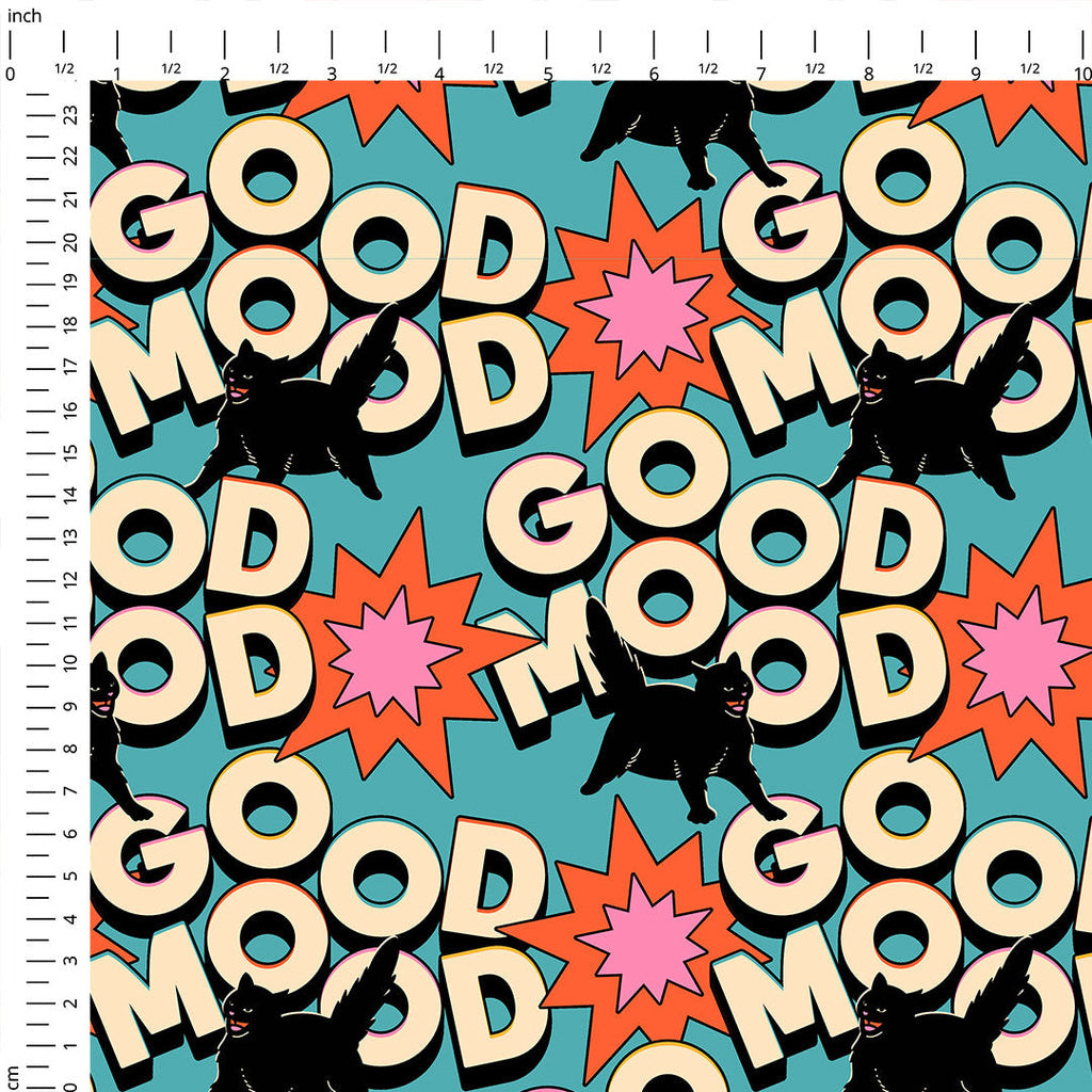 Good Mood Black Cat Fabric