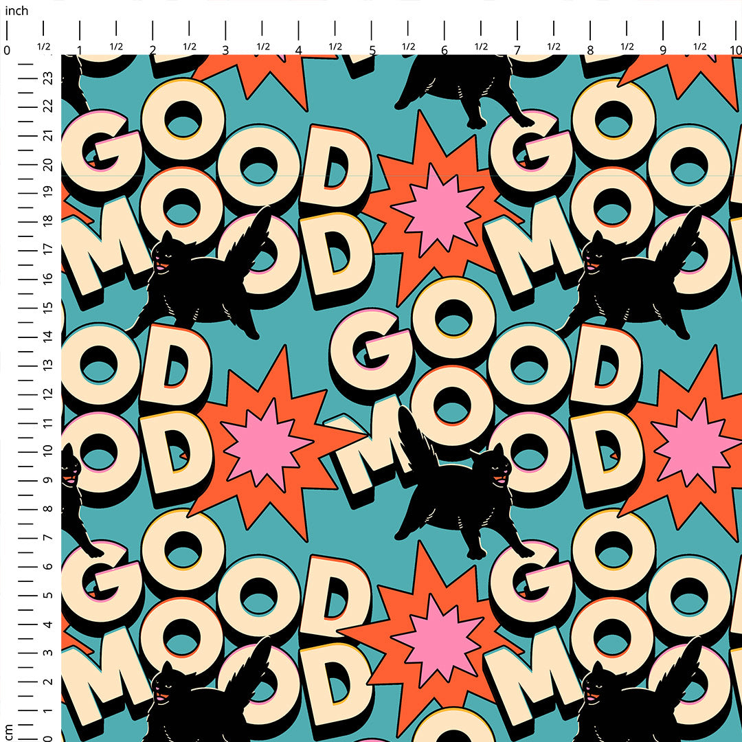 Good Mood Black Cat Fabric