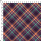 Purple and Orange Plaid Fabric 1199