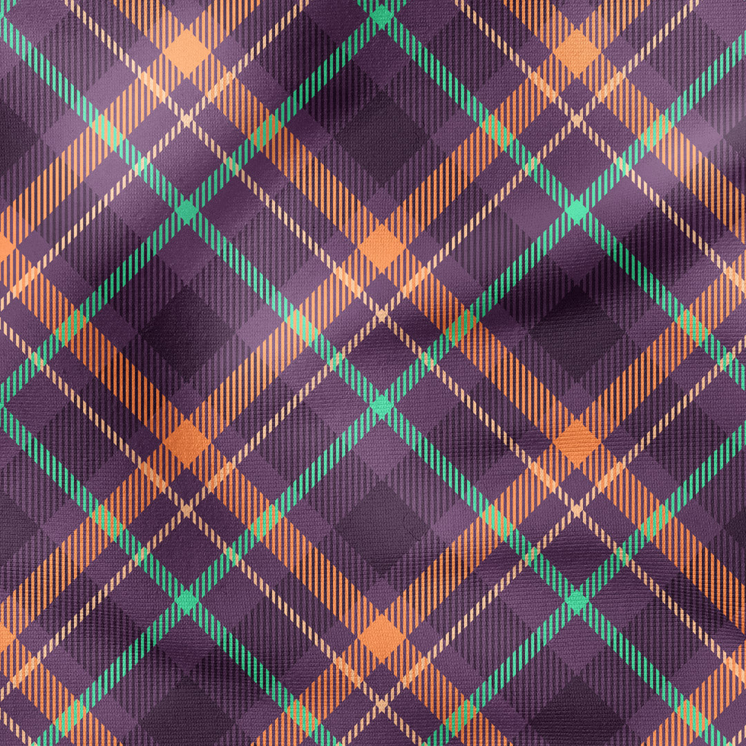 Purple and Orange Plaid Fabric 1199