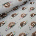 Hedgehogs Grey Fabric