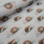 Hedgehogs Grey Fabric