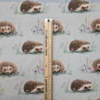 Hedgehogs Grey Fabric