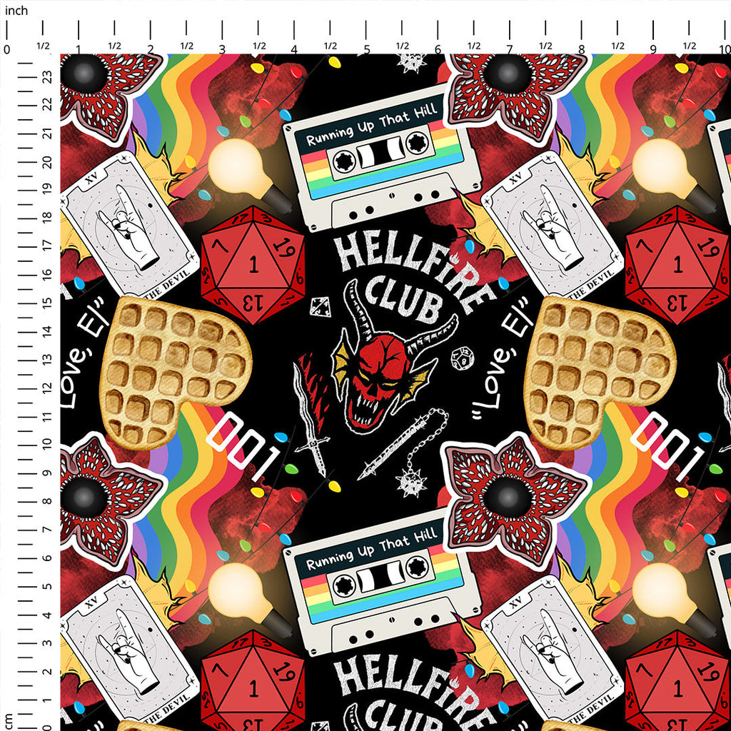 Black strange things Fabric