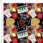Black strange things Fabric