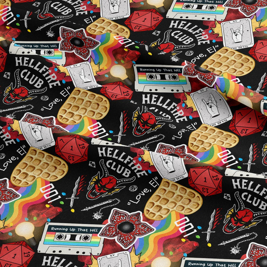 Black strange things Fabric
