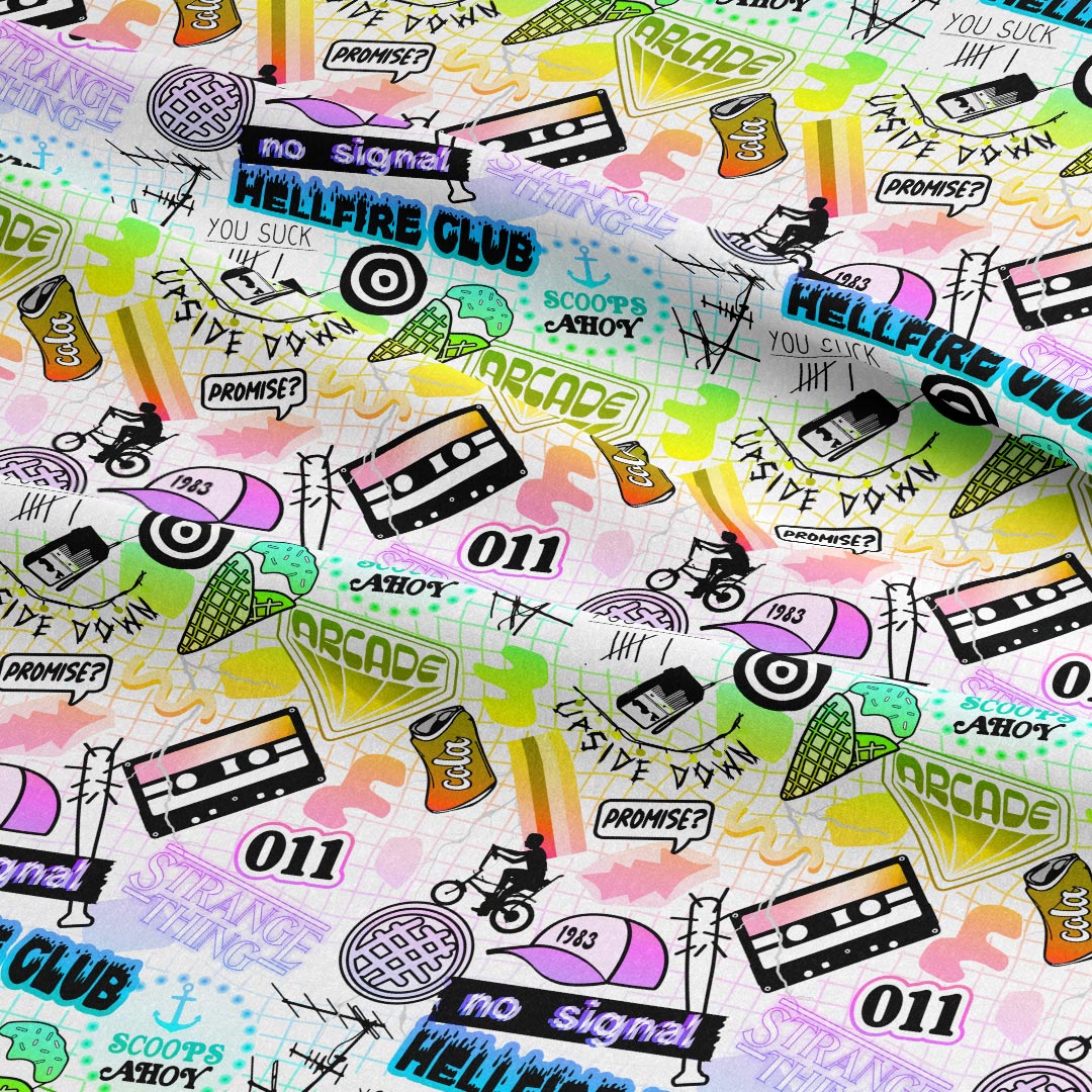 Pastel strange things Fabric