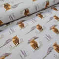 Highland Cows Grey Fabric