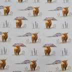 Highland Cows Grey Fabric