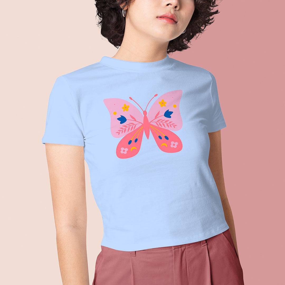 Spring Butterfly Iron on Fabric Heat Transfer DTF-117