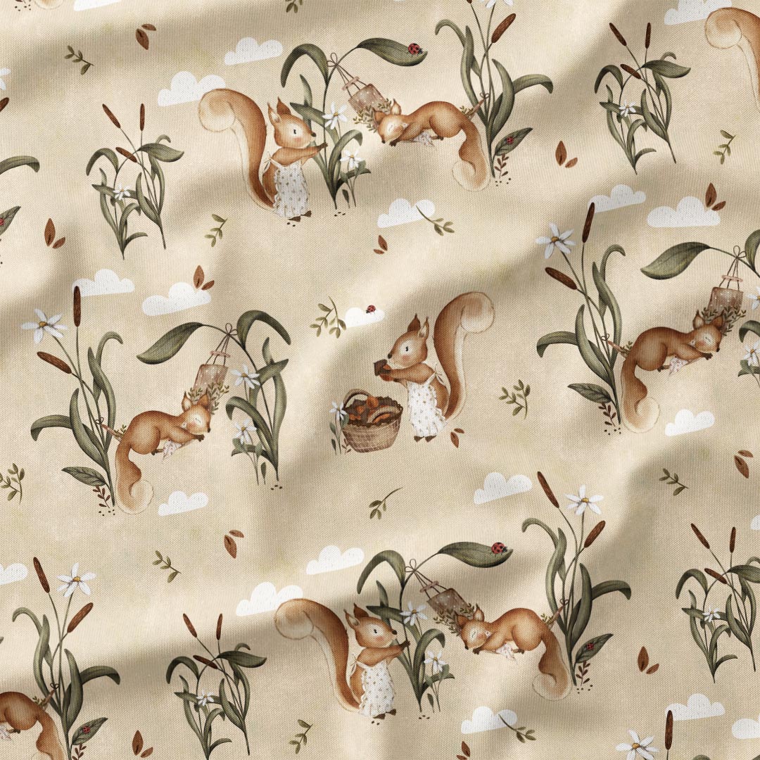 Lazy Day Squirrel Fabric