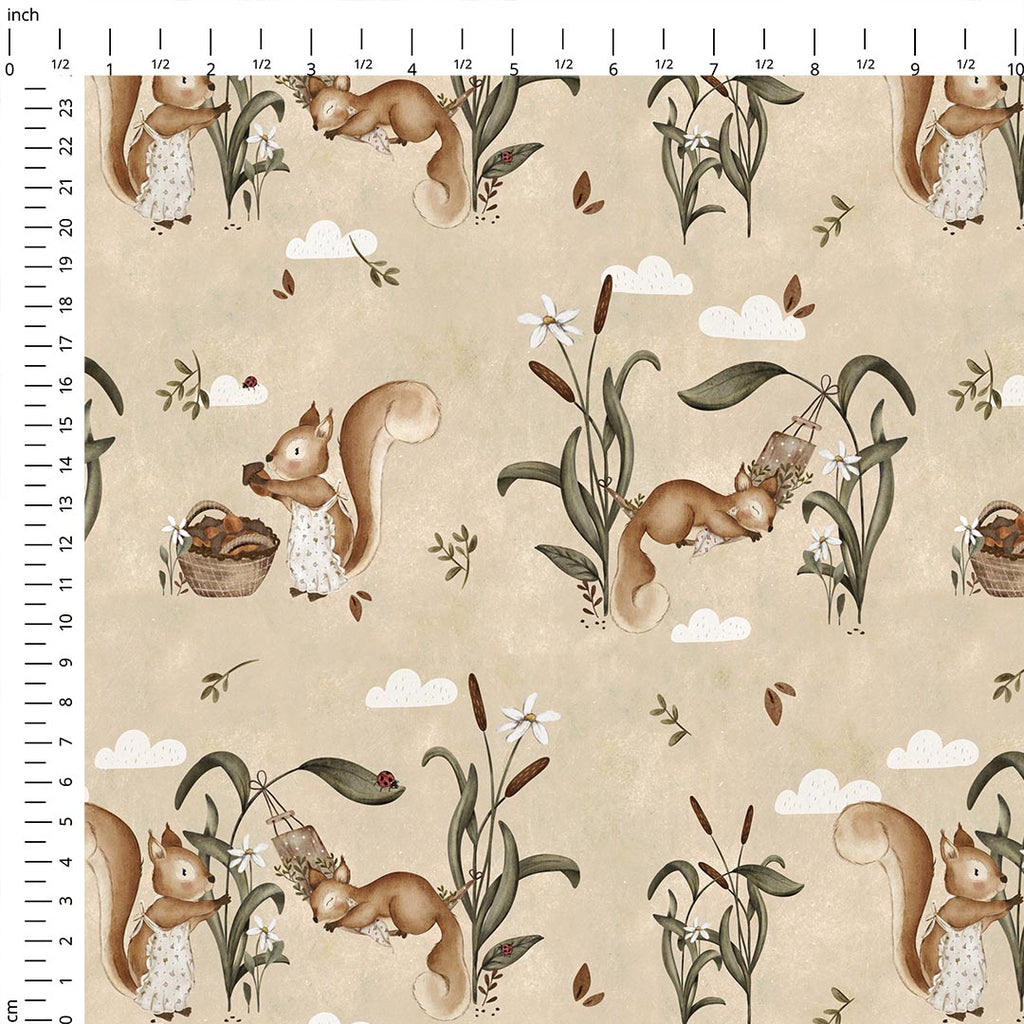 Lazy Day Squirrel Fabric