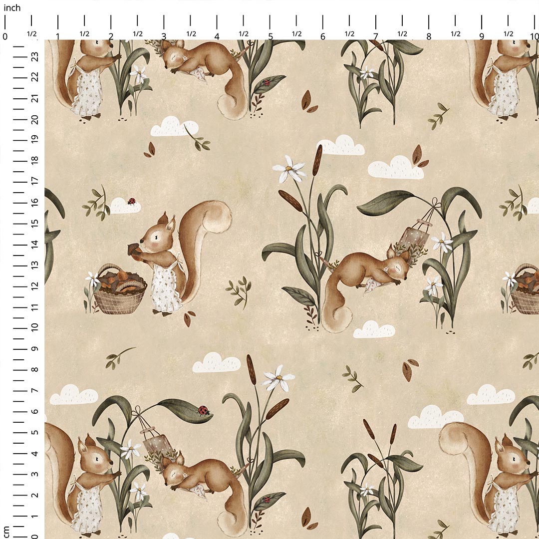 Lazy Day Squirrel Fabric