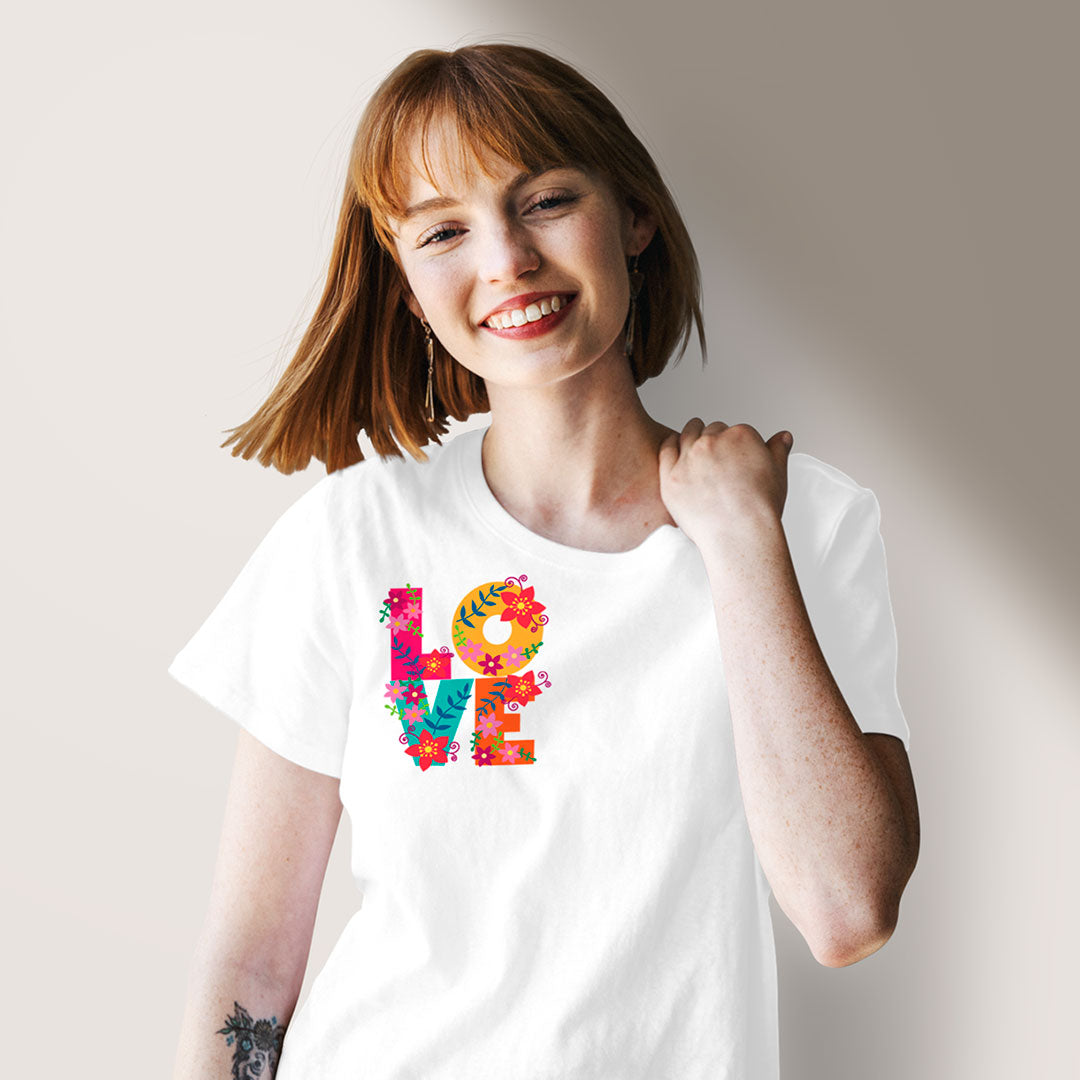 Floral Love Iron on Fabric Heat Transfer DTF-119