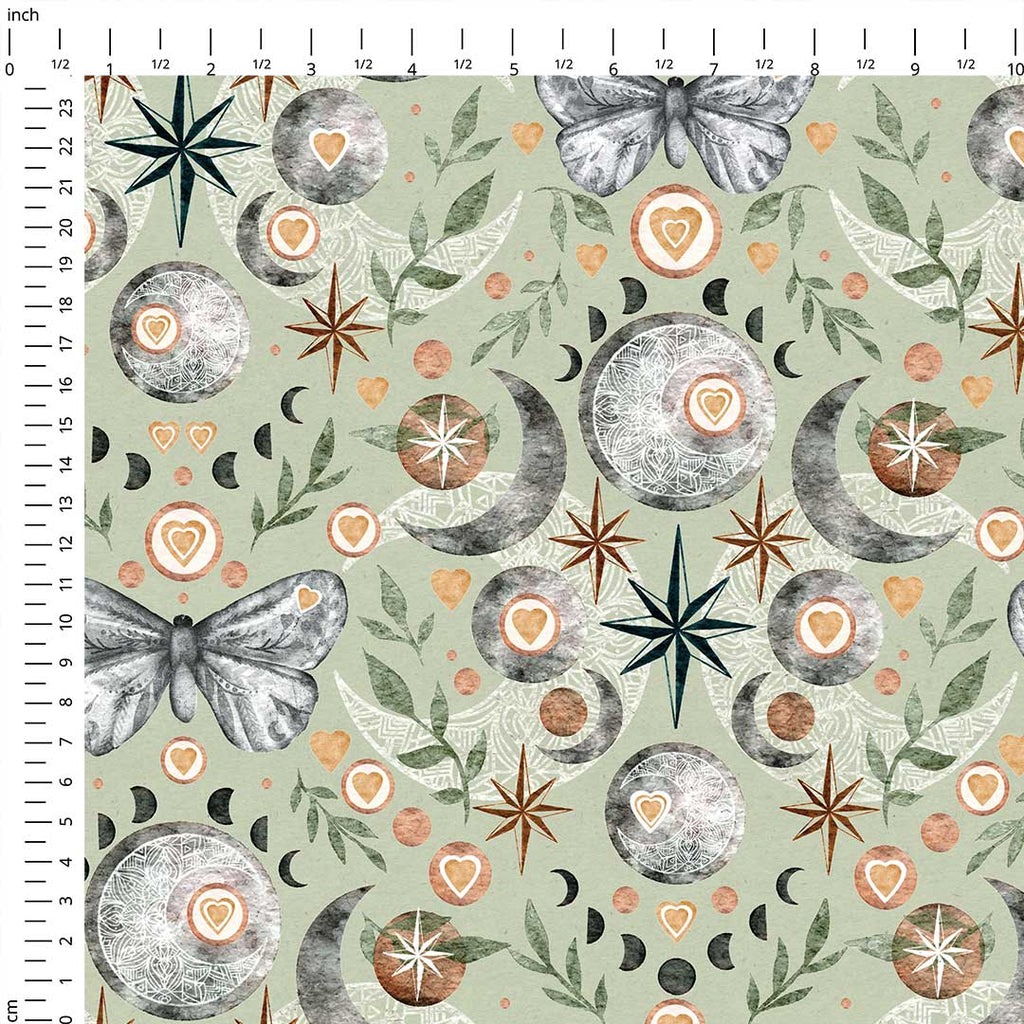 Lunar Love Sage Fabric