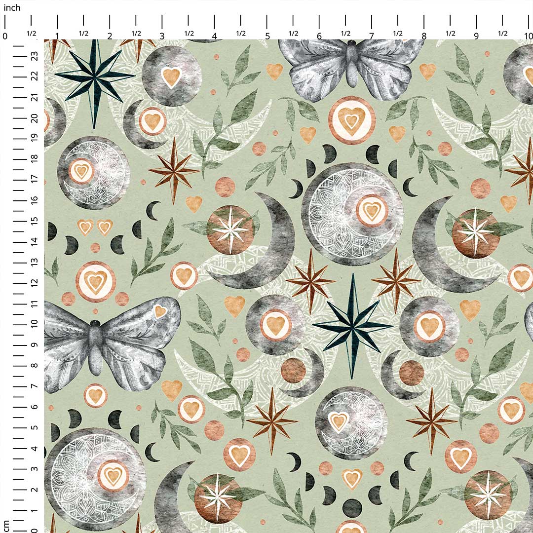 Lunar Love Sage Fabric