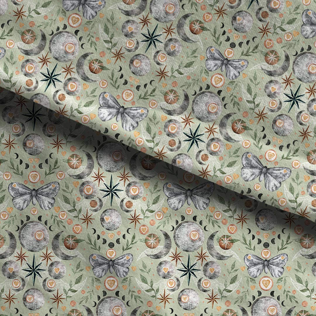 Lunar Love Sage Fabric