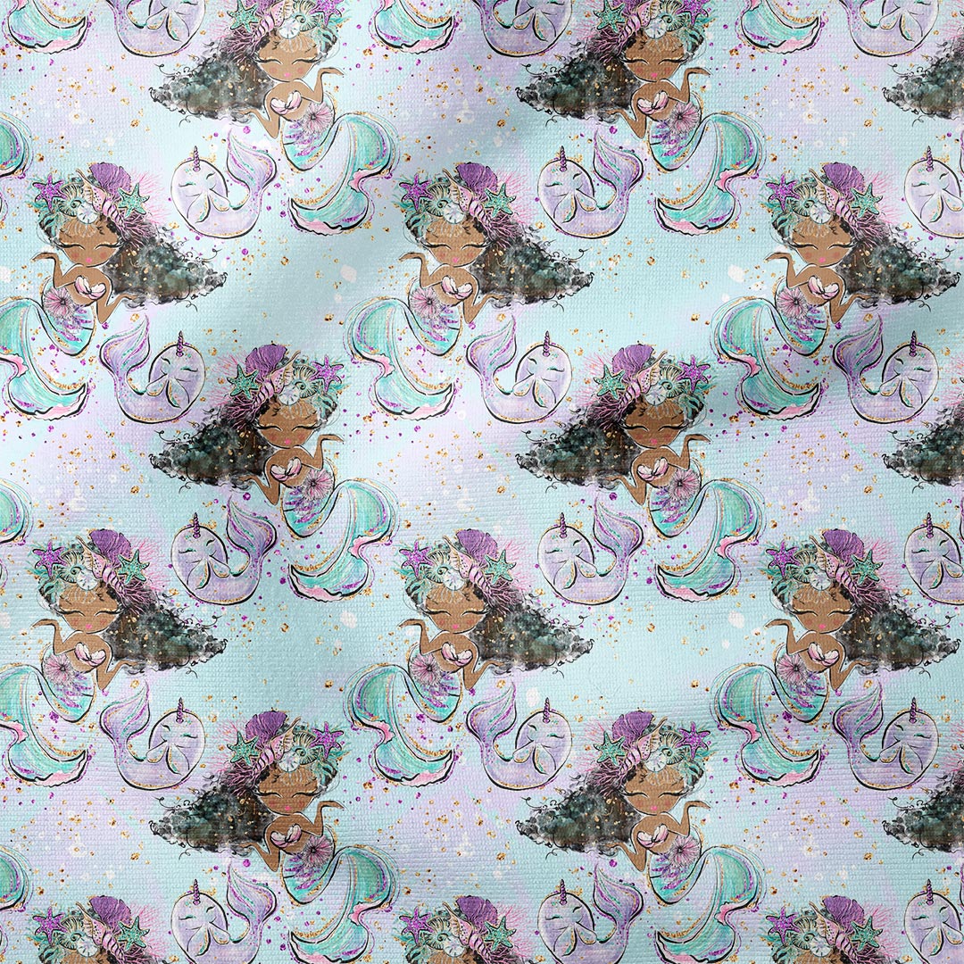 Mermaids Aqua Fabric