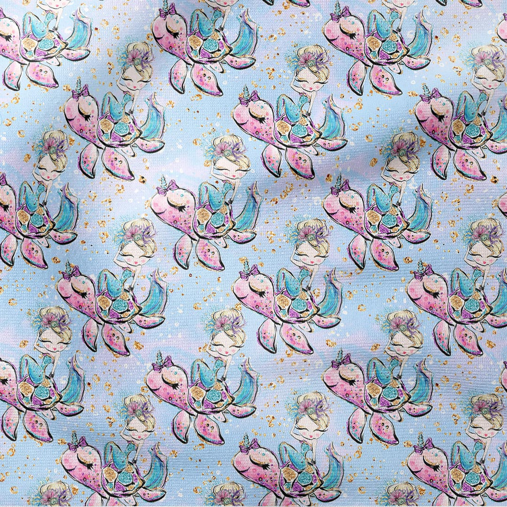 Mermaids Blue Fabric