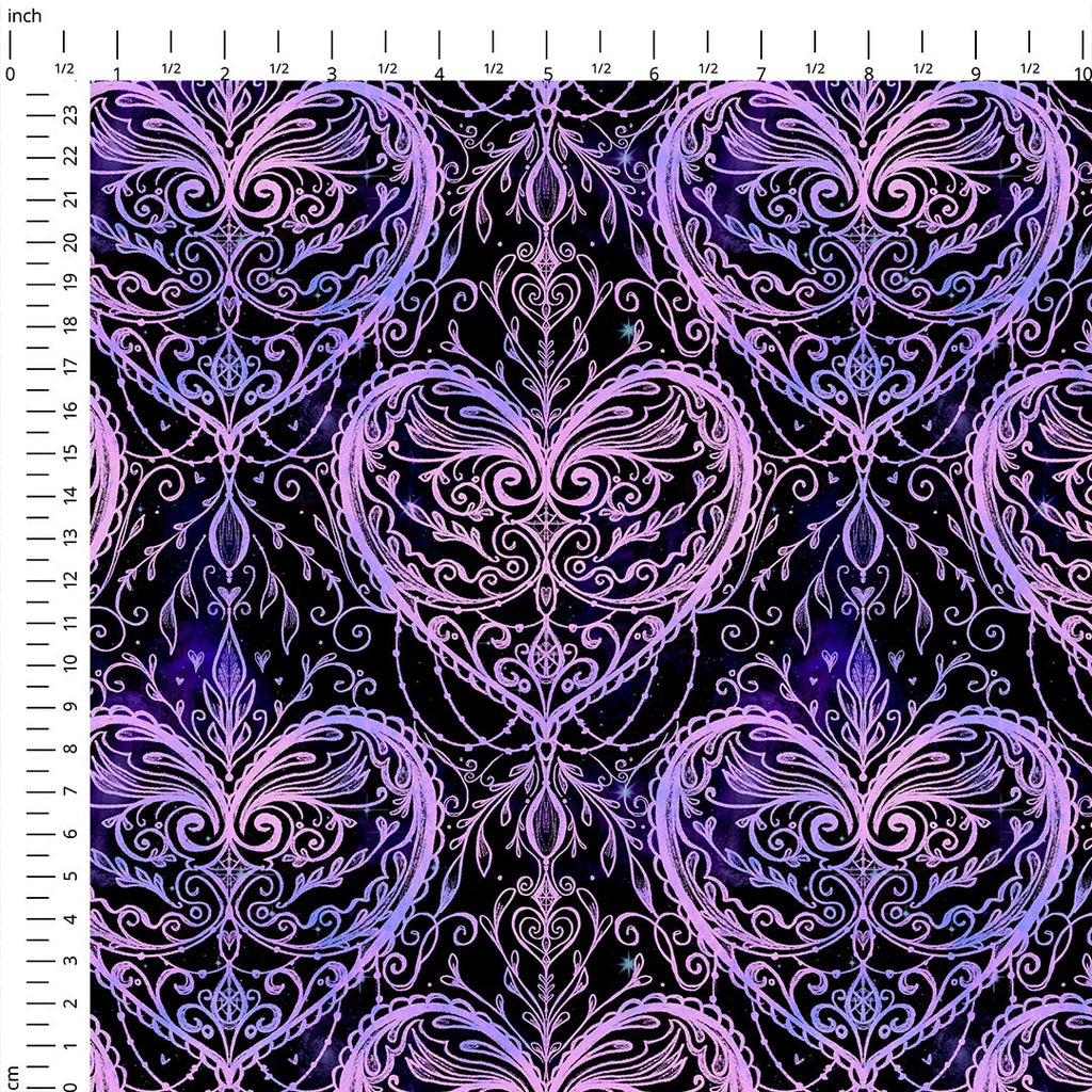 Midnight Hearts Fabric