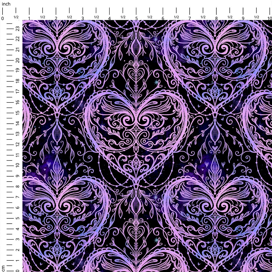 Midnight Hearts Fabric