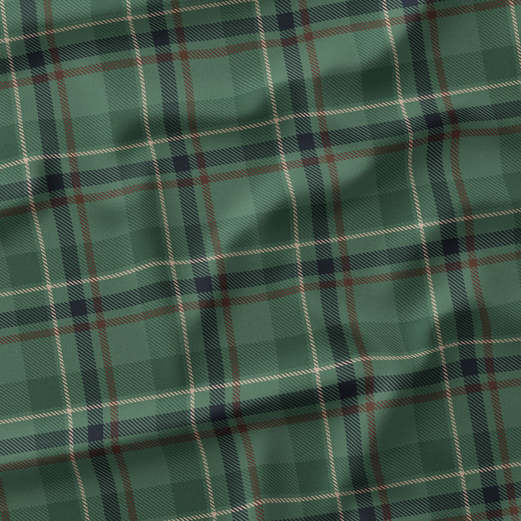 Military Green Plaid Fabric 1456