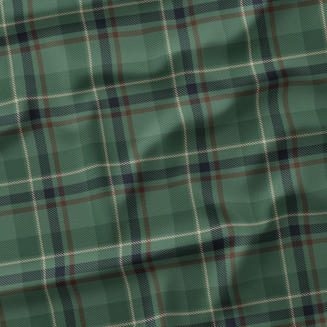 Military Green Plaid Fabric 1456