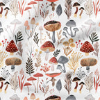 Mushrooms On White Fabric