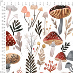 Mushrooms On White Fabric