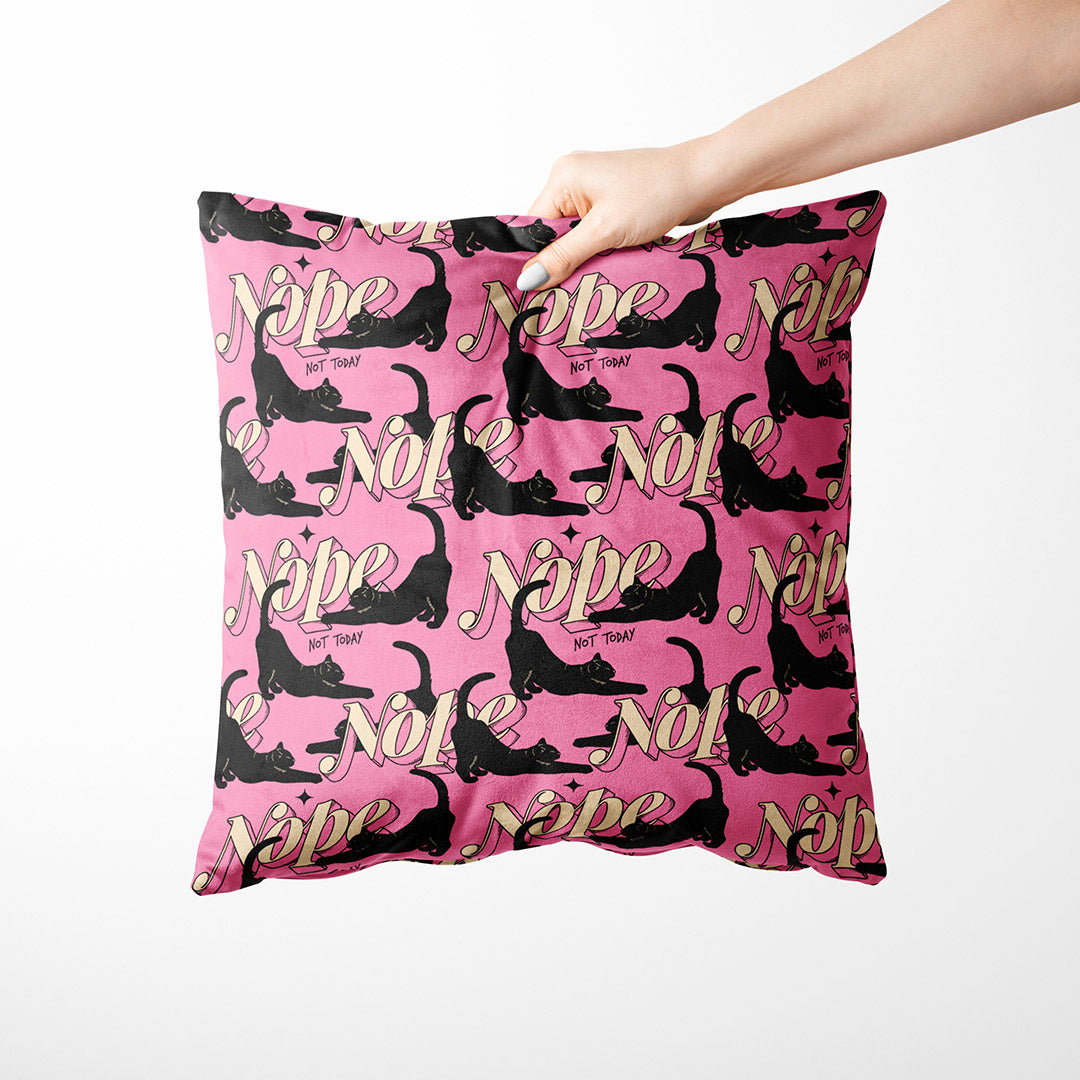 Not Today Cat Pink Fabric