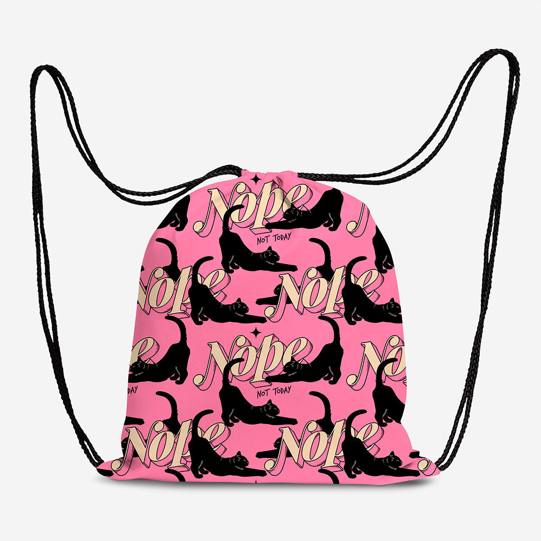 Not Today Cat Pink Fabric