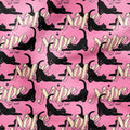 Not Today Cat Pink Fabric