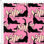 Not Today Cat Pink Fabric