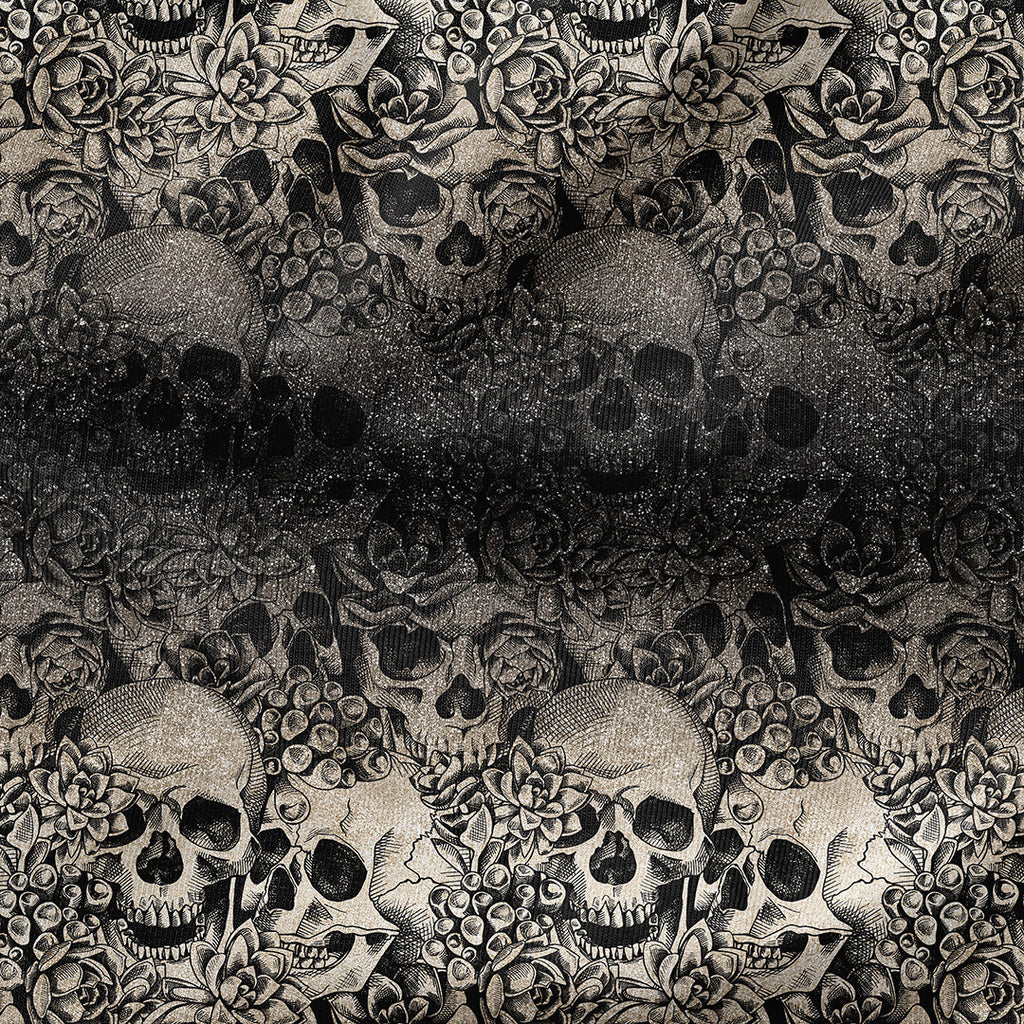 Ombre Glitter Skulls Fabric