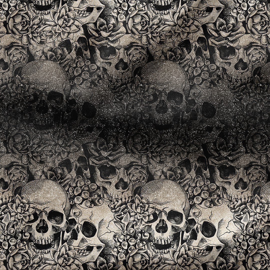 Ombre Glitter Skulls Fabric