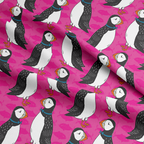 Puffins Pink Fabric