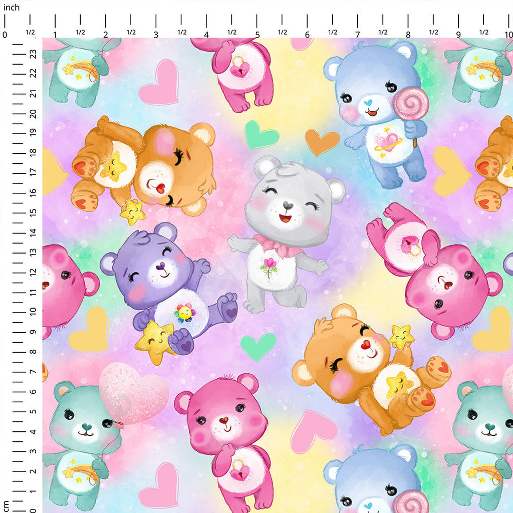 Rainbow Bears Fabric