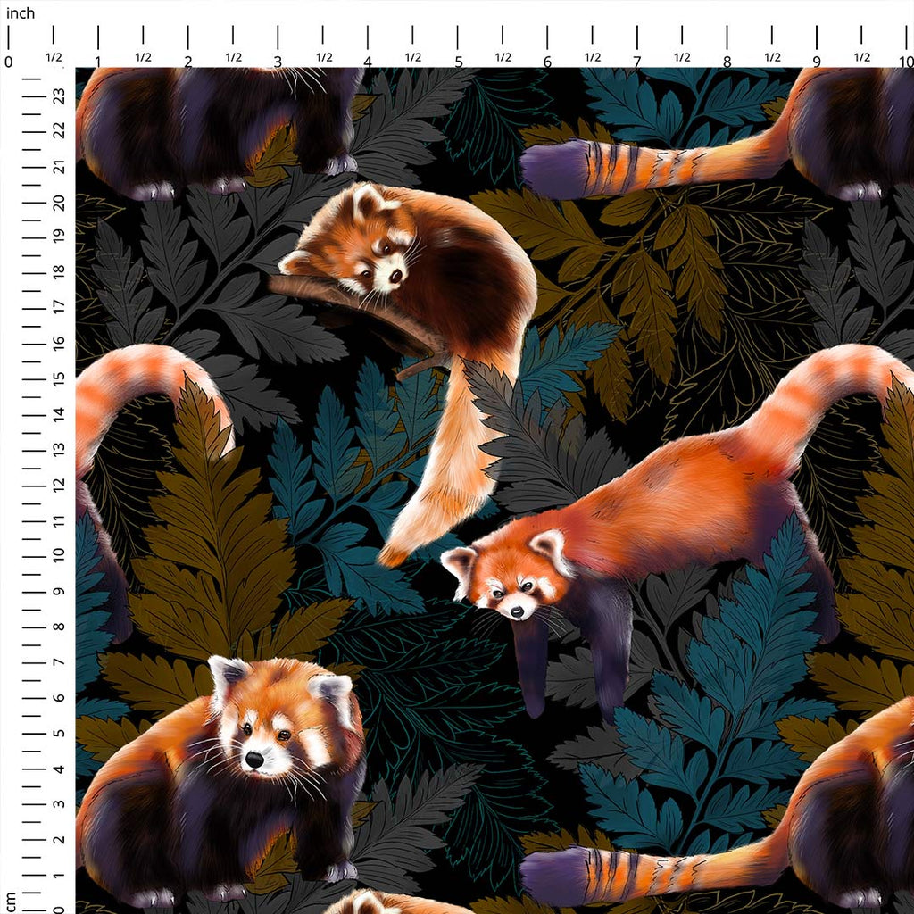 Red Pandas Fabric