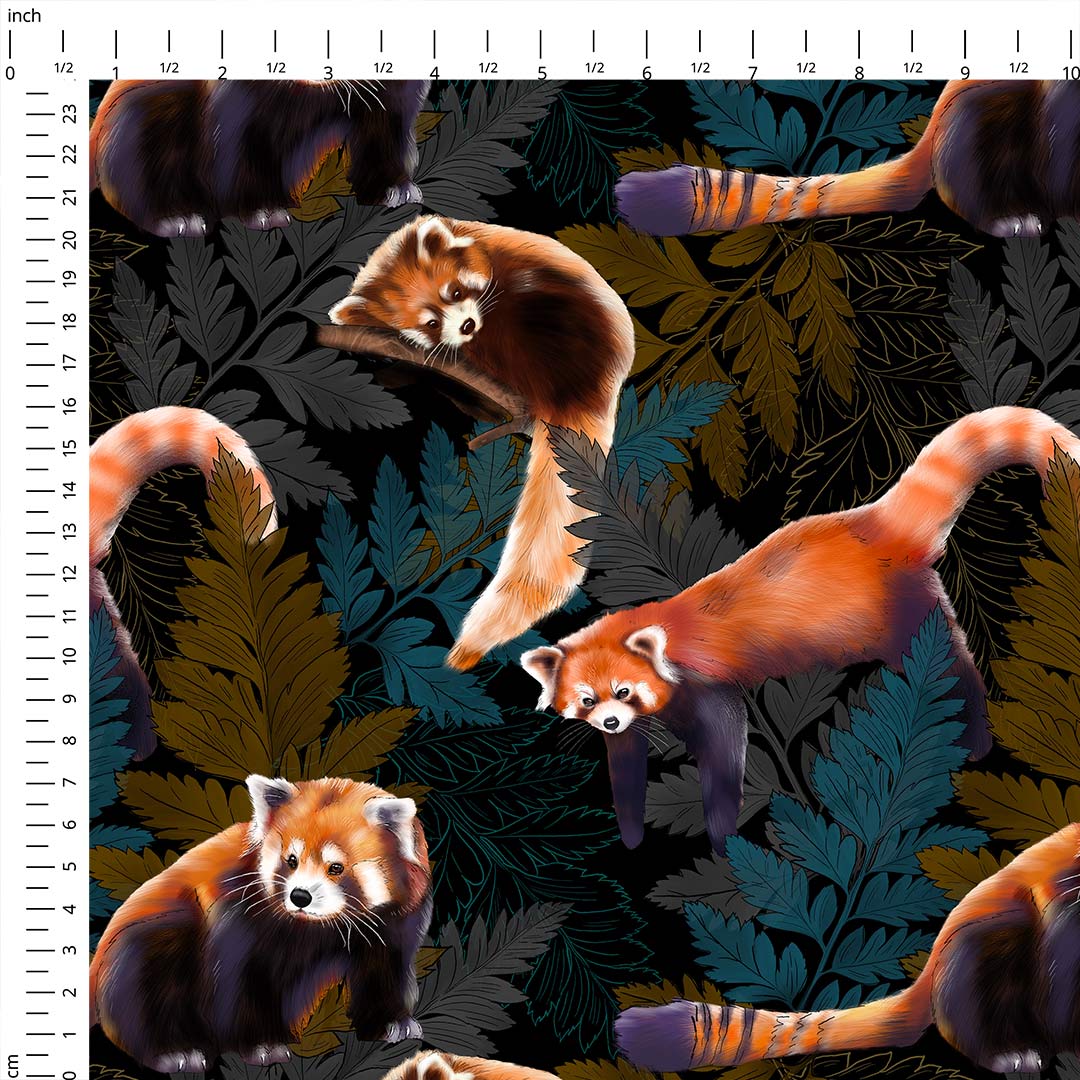 Red Pandas Fabric
