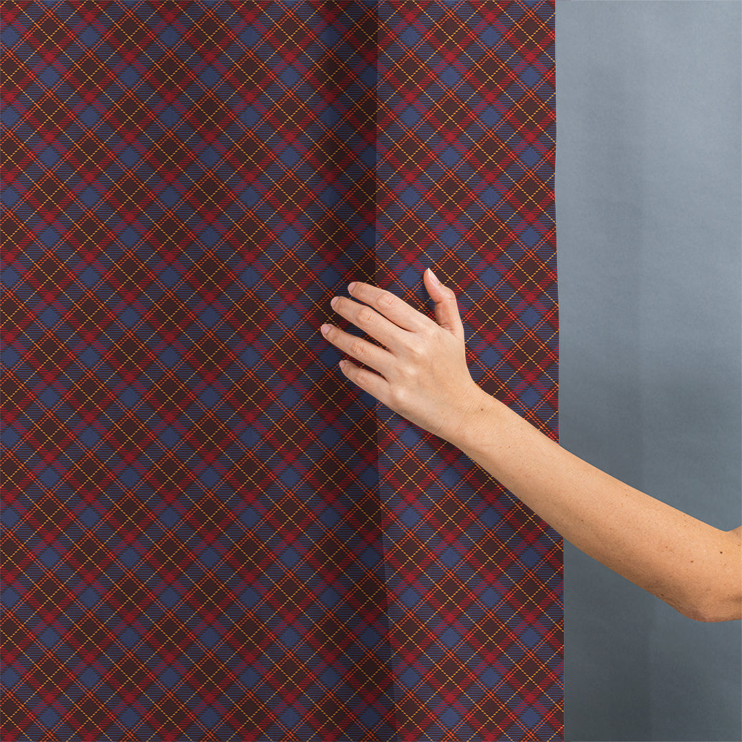 Aubergine Plaid Fabric 1432