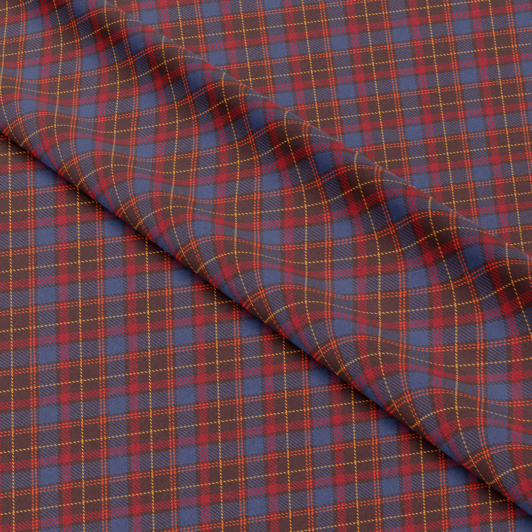 Aubergine Plaid Fabric 1432