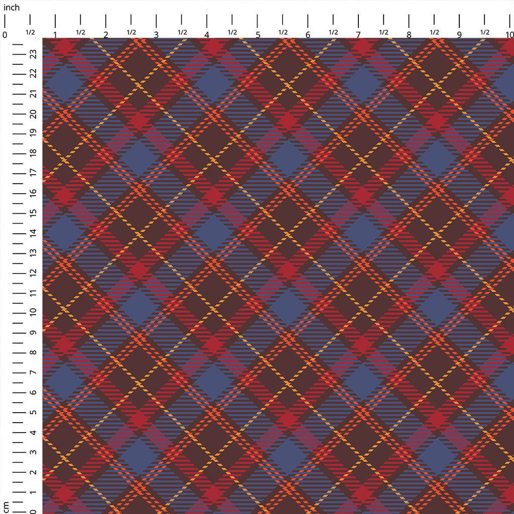 Aubergine Plaid Fabric 1432