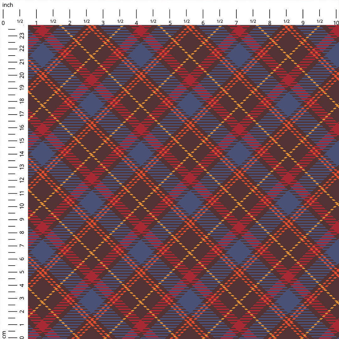 Aubergine Plaid Fabric 1432