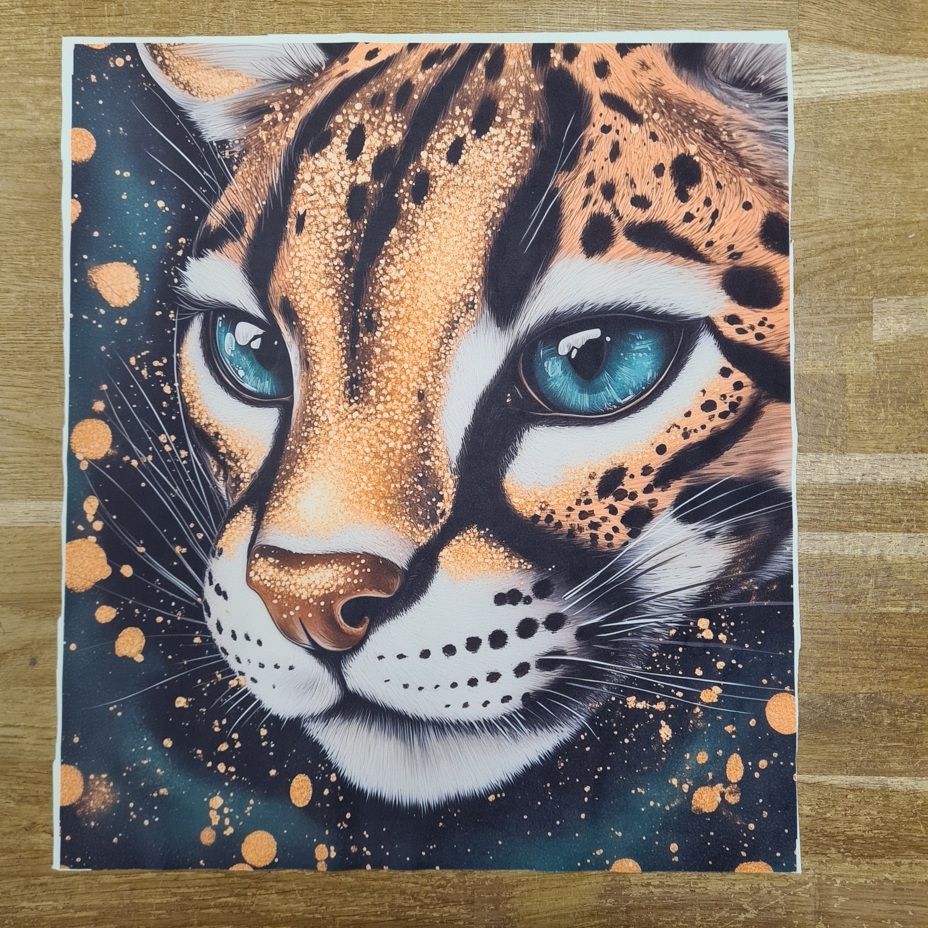 Golden Lynx French Velvet TOTE Panel 40x45cm