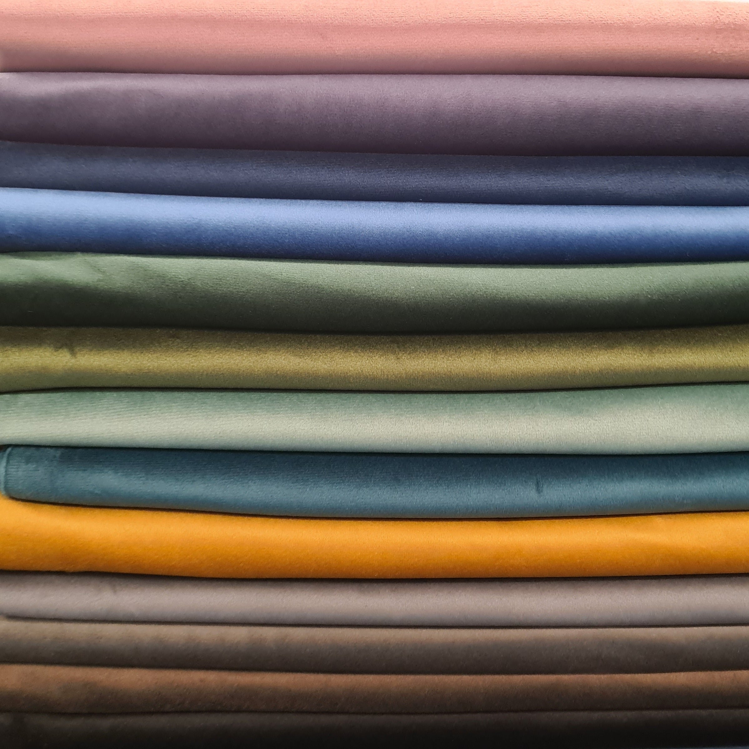 Plain French Velvet, various colours, priced by half metre