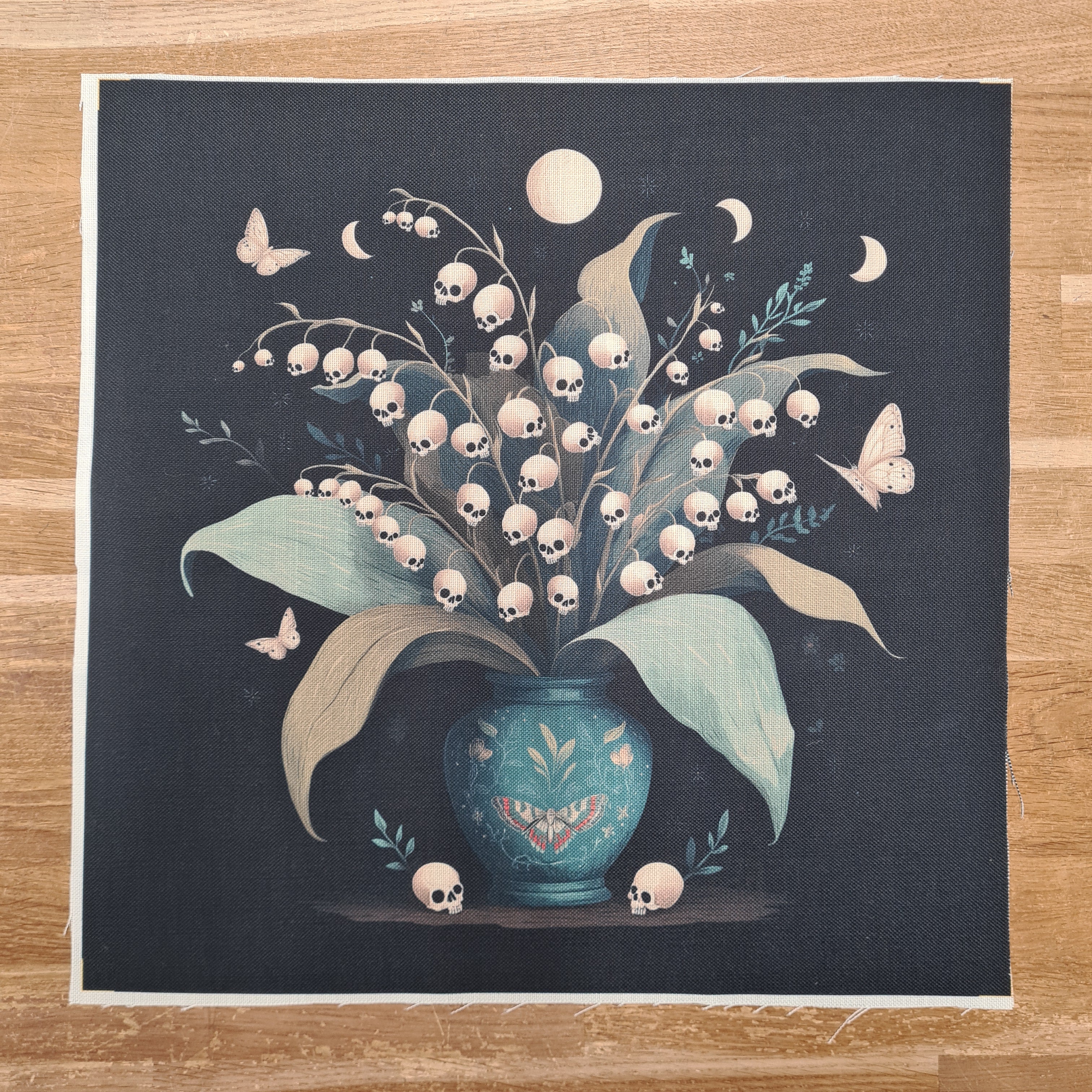 Lilly of the Death Valley Linen Look CUSHION Panel 40x40cm