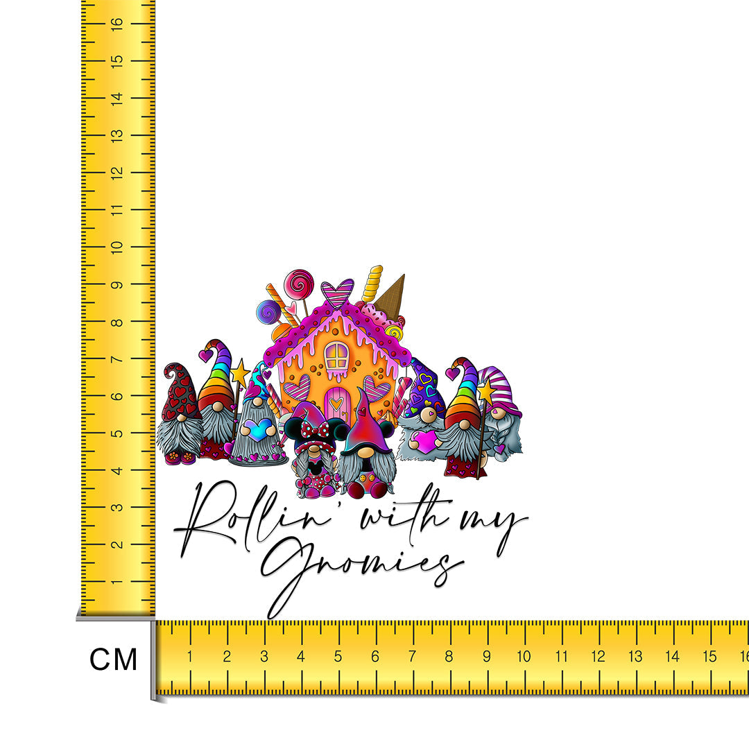 Rolling With My Gnomies Iron on Fabric Heat Transfer DTF-207