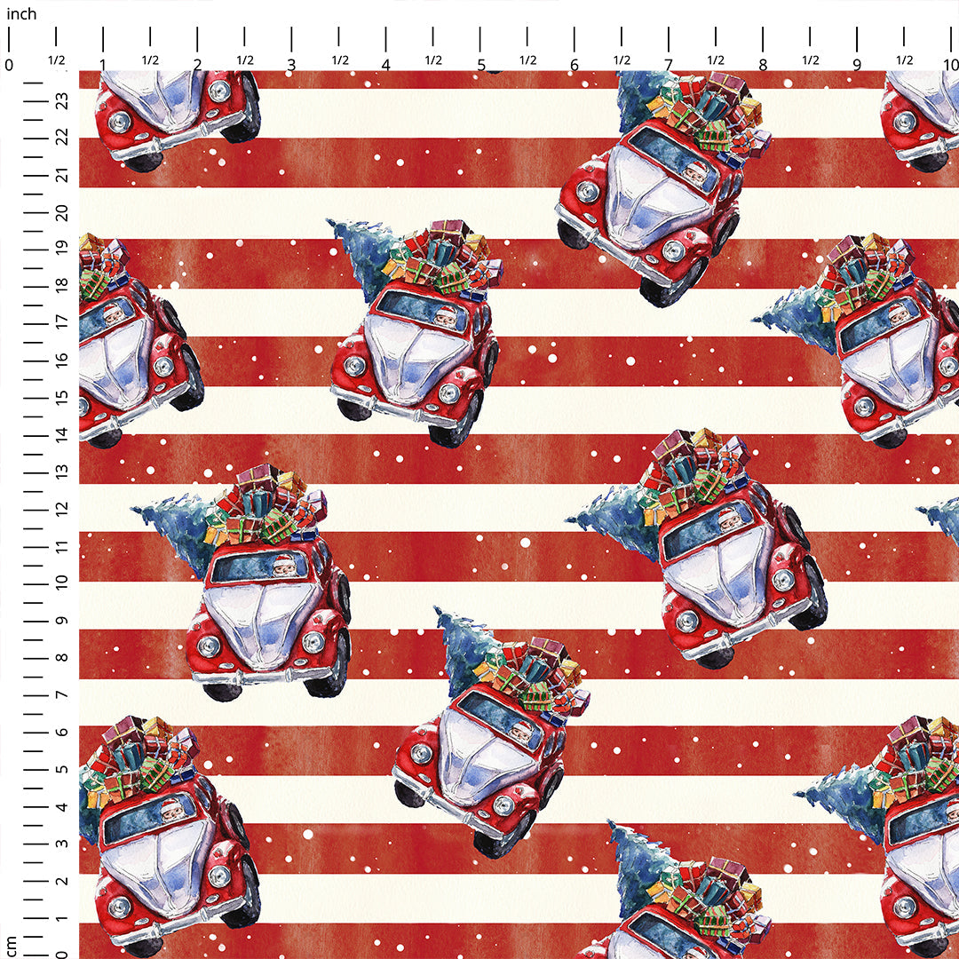 Santa Truck Fabric