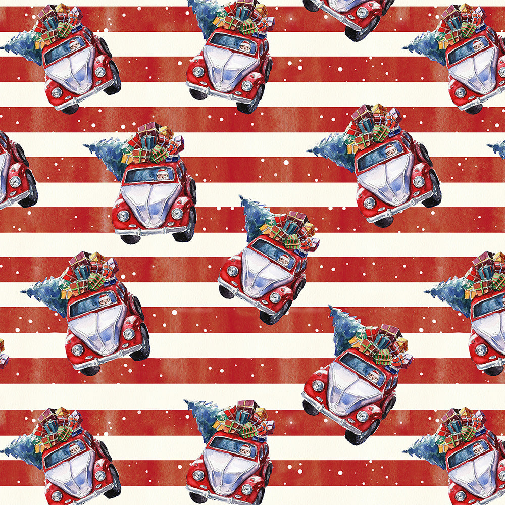 Santa Truck Fabric